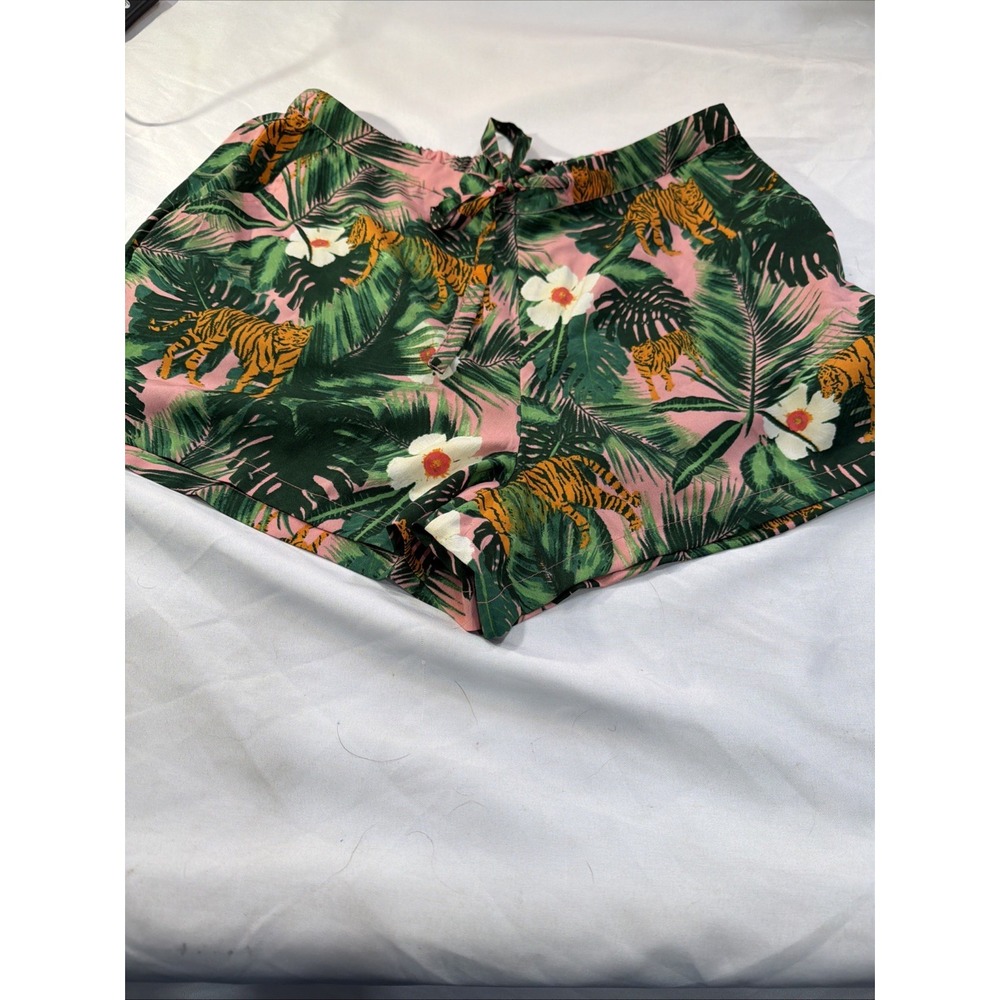 Cynthia Rowley Floral Cheetah Lounge Shorts Women M , Pink Floral Beautiful 334